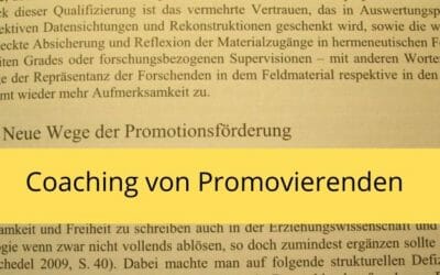 Coaching für Promovierende
