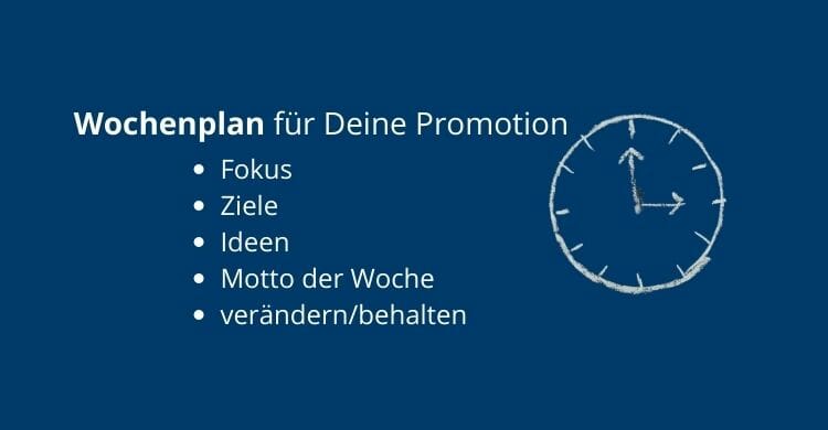Wochenplan für Deine Promotion